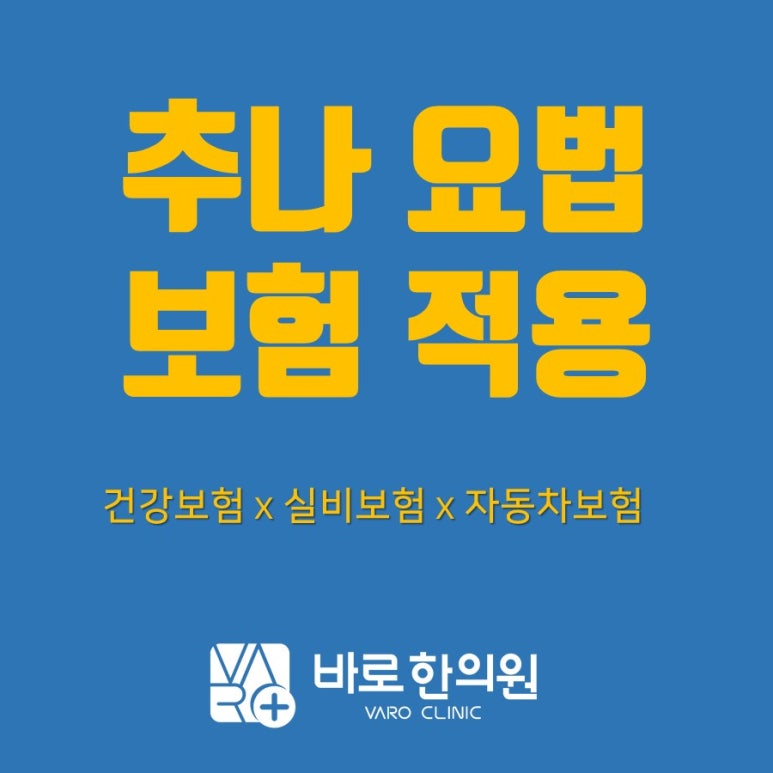 척추 관절, 추나 요법 실손보험  [화곡역 한의원]