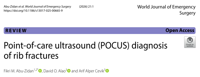 늑골 골절 진단을 위한 현장 초음파(POCUS)에 대한 과학 논문 제목 페이지 — 초음파 약침·도침 임상 논문 | 서울 바로한의원